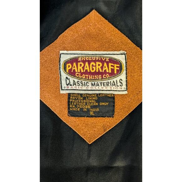 Paragraff Clothing Co Button Front V Neck Brown Suede Vest Size XL - Picture 4 of 6